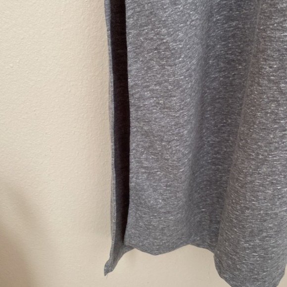 New Embroidered Tee Shirt Dress Midi Length Pockets Gray Floral - Picture 4 of 6